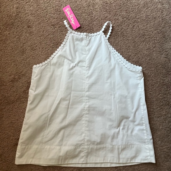 Lilly Pulitzer White NWT Britt Halter Tank Top size 10 - Picture 8 of 9